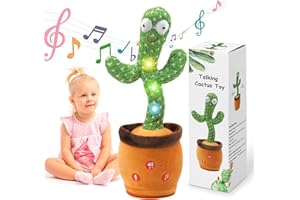 FAYOUCZ Dancing Talking Cactus Toy for Baby Toddler, Kids' Stocking Stuffers, Interactive Cactus Baby Toy Mimicking Singing Recording Repeating & Volume Adjustable with English Songs