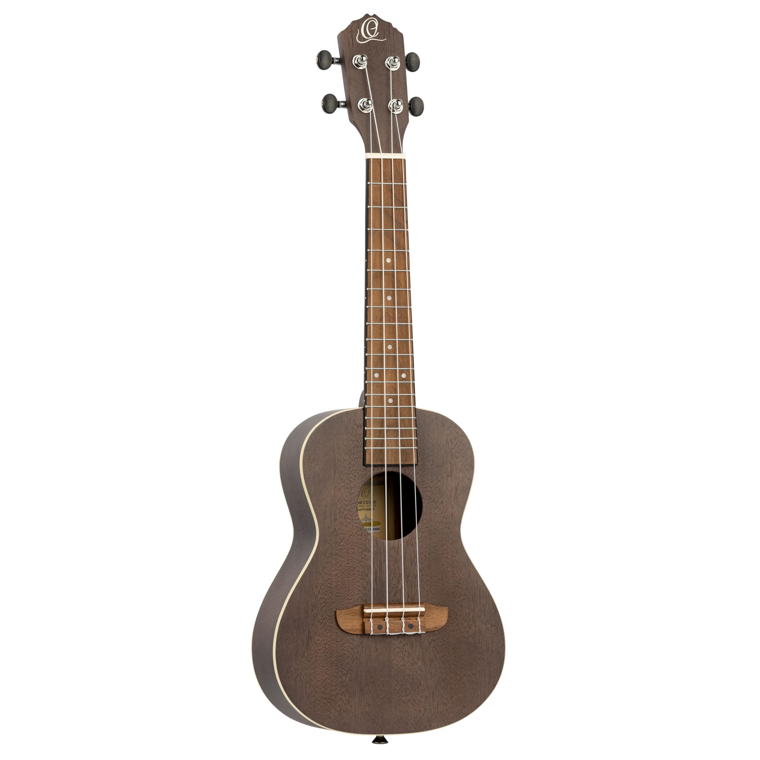 Ortega Guitars Concert Ukulele Acoustic – Earth Series – Okoume, Black (RUCOAL)