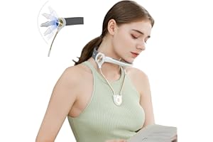 ALPHAY Adjustable Neck Support, Portable Neck Traction Device, Decompressed, Shaping, Fashion Neck Brace Cervical Collar, Forward Neck Posture Corrector for Office Worker Student Daily Life (L, White)