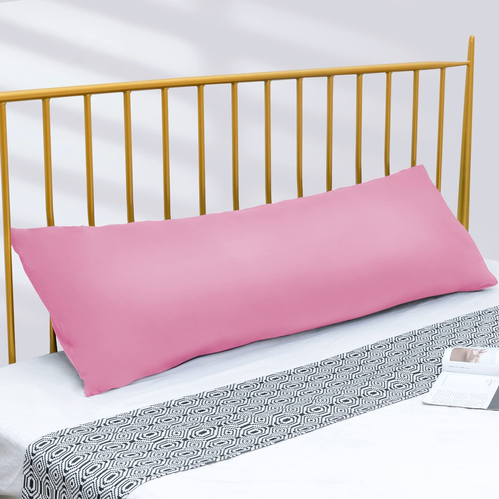 DOWNCOOL Luxury Full Body Pillow Insert with Fiber Cover Ultra Soft Body Pillow for Sleeping