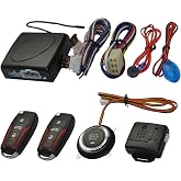 Keyless Entry Car Alarm System with Remote Start Starter and Push Engine Start Stop Iginition Button Kit