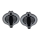 Cobra Subdued Silver Black Embroidered Iron on Patch (Bundle 2)