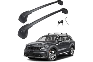 Autekcomma Heavy Duty Roof Rack Cross Bars Replacement for Kia Sorento 2015-2020,Anti-Corrosion,Aircraft Aluminum Black Matte with Anti-Theft Locks (ONLY FIT Original EXISTING Flushed Side Rail)