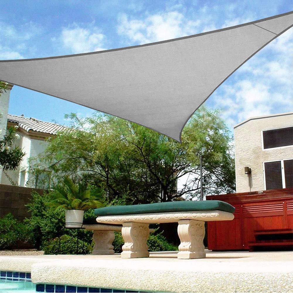 Shade&Beyond 16 inch x16 inch x16 inch Sun Shade Sail Triangle Canopy Light Grey Outdoor UV Sunshade Sail for Patio Yard Backyard Garden Lawn