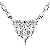 HOH-Tech Heart Necklaces for Women 925 Sterling Silver Heart Pendant Zircon Necklace Heart Jewelry Chrismas Valentine's Wedding Birthday Anniversary Mothers Wife Daughter Gifts for Her