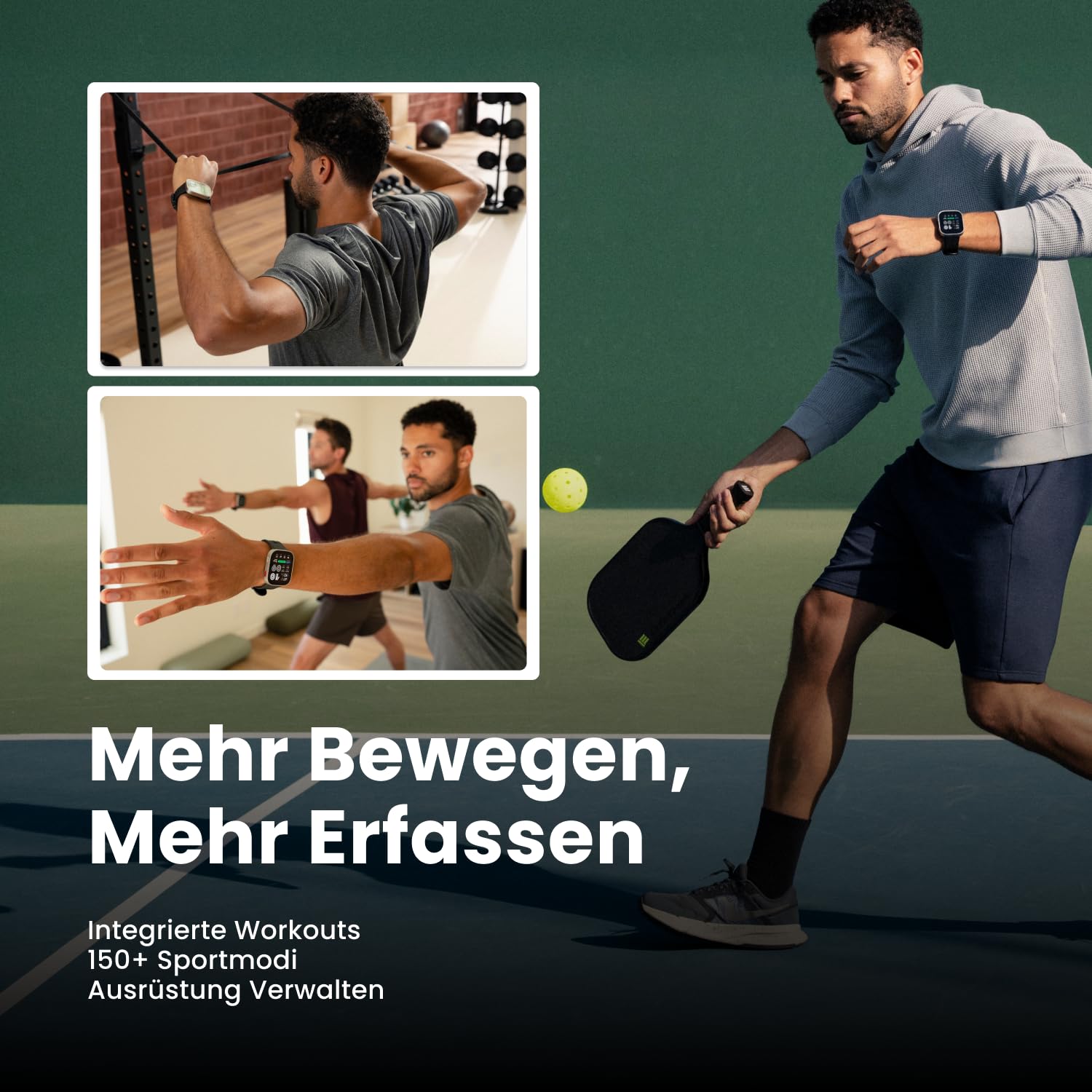 Amazfit Bip Max 50mm Smartwatch, 2.07" AMOLED-Display, 20 Tage Akkulaufzeit, GPS, 4GB Speicher, Offline-Karten, Fitness-Tracker, Hybrid Training, 150+ Sportmodi, HYROX-Modus, 5ATM für Android & iPhone 8