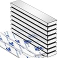 Grtard 8Pack Magnets Bar, Neodymium Magnet Strips Heavy Duty, Rare Earth Magnets with Double-Sided Adhesive for Fridge, Garage, Kitchen, Science, Craft, Office, DIY - 60 x 10 x 3 mm