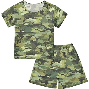 Gredecor Pajama Sets 2-Piece Short Sleeve PJ Cotton Soft Summer Sleepwear Pjs Set 5-14Y