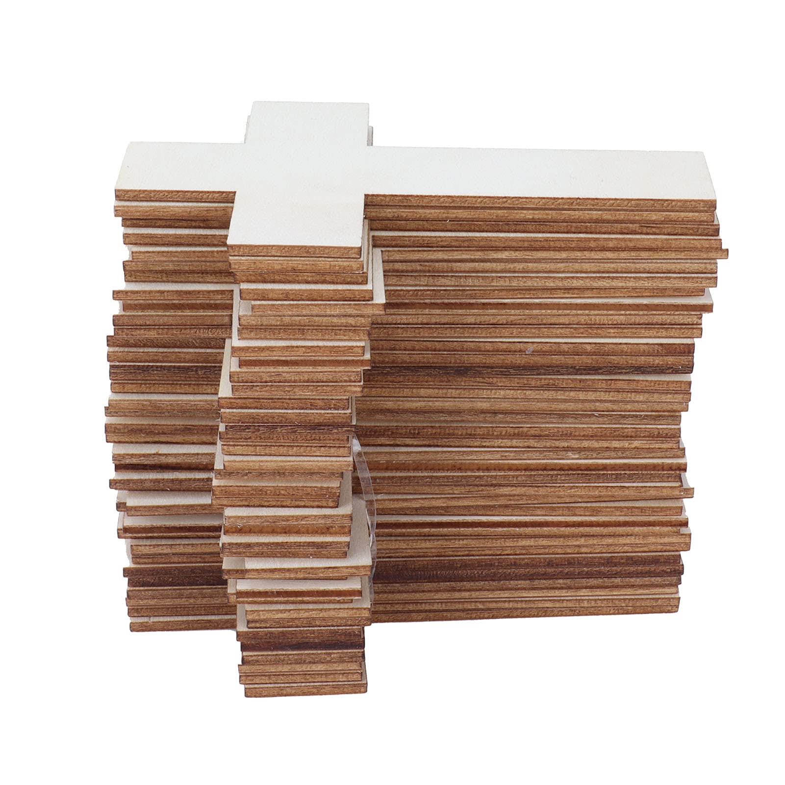 Unfinished Wooden Cross Crafts, 36Pcs Smooth Blank Wood Crosses for DIY Painting Wedding Holiday Ornaments 6.7 oz Decorative Wood Pieces for Crafting