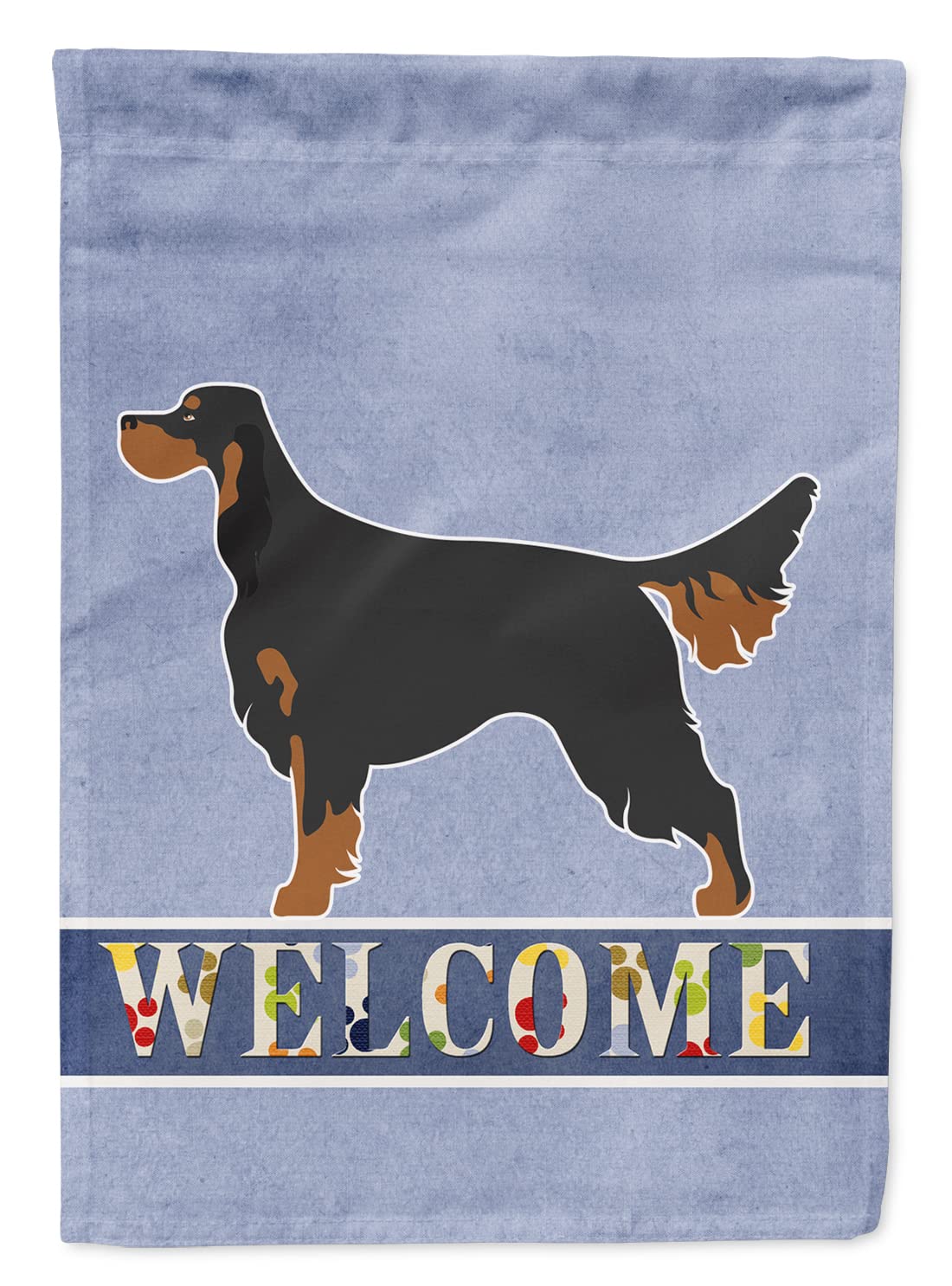 Caroline's Treasures BB8274CHF Gordon Setter Welcome Canvas House Flag, Multicolor