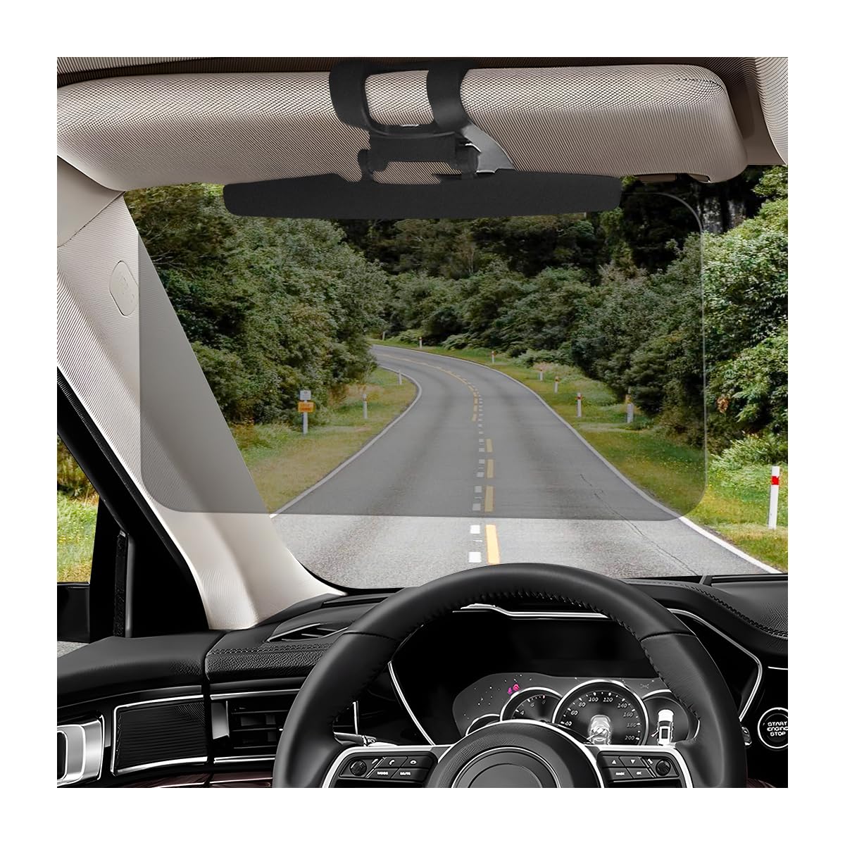 Photo 1 of DXNQ Car Sun Visor, Adjustable Anti-Glare Visor Extender Sunshade Mirror Goggles, Anti-Dazzle Automobile Windshield Driving Sun Blocker Polarized Visor Extension, Car Accessories