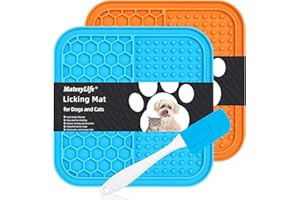 MateeyLife 2PCS Lick Mat for Dogs and Cats, Licking Mats with Suction Cups for Dog Anxiety Relief, Cat Peanut Butter Lick Pad for Boredom Reducer, Dog Treat Mat Perfect for Bathing Grooming