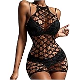 SHENHE Women's Sexy Swimsuit Coverup Fishnet Dress Hollow Out Cover Up Beach Rave Outfits