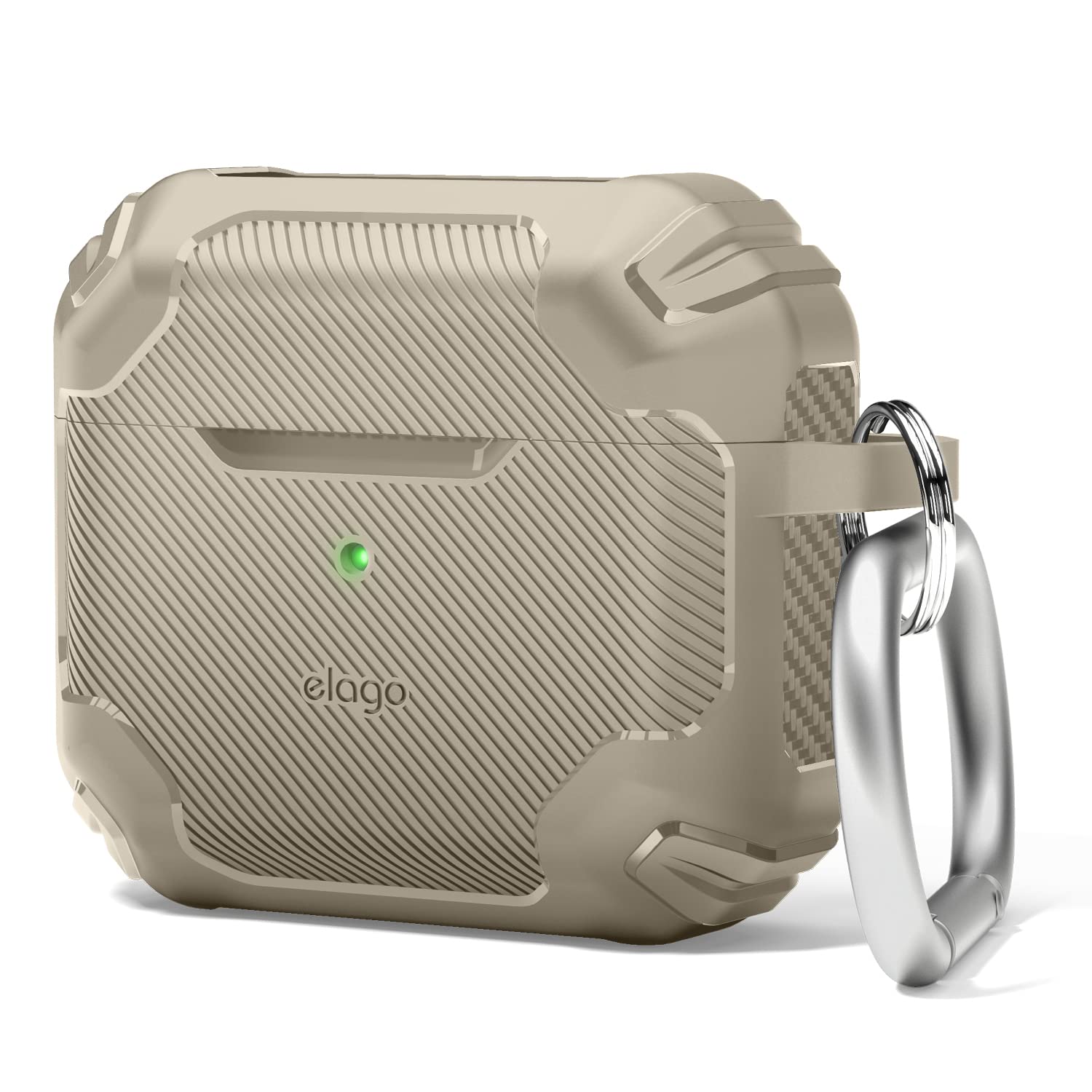 elago Solid Armor Case Compatible with AirPods 3 Case Cover, Shock Absorbing Design, Durable TPU Material, Supports Wireless Charging, Full Body Protection (Sand)