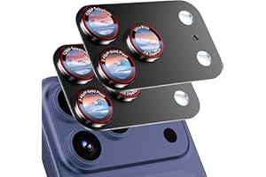 HelloDeere 2 Pack Compatible with iPhone 17 Pro Max Camera Lens Protector, [Military Grade Shatterproof][Strong Adsorption][Case-Friendly][Full Coverage][Not Easy to Break] 9H Metal Tempered Glass Camera Screen Cover - Black Titanium