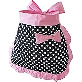 Cute Waist Apron Vintage Retro Ruffle Apron 50’s Cooking Kitchen Apron with Pockets for Women Girls