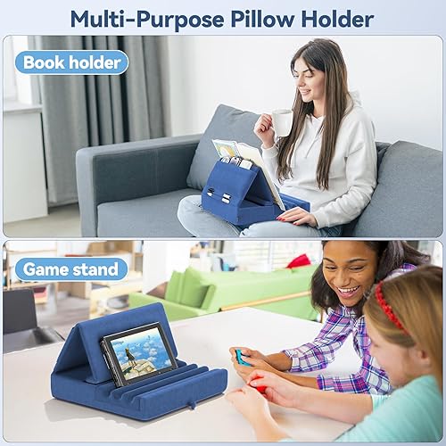 KDD Tablet Pillow Holder, Foldable iPad Stand for Lap, Bed and