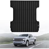 LASFIT Truck Bed Mat for Chevrolet Silverado/GMC Sierra 1500 2007-2018 | Only Fit 5.8 FT Bed, Not For 6.5FT/8.1FT, Not Drop-in Liners; 2007 New Body Only; Edge to Edge Coverage, Easy Wash