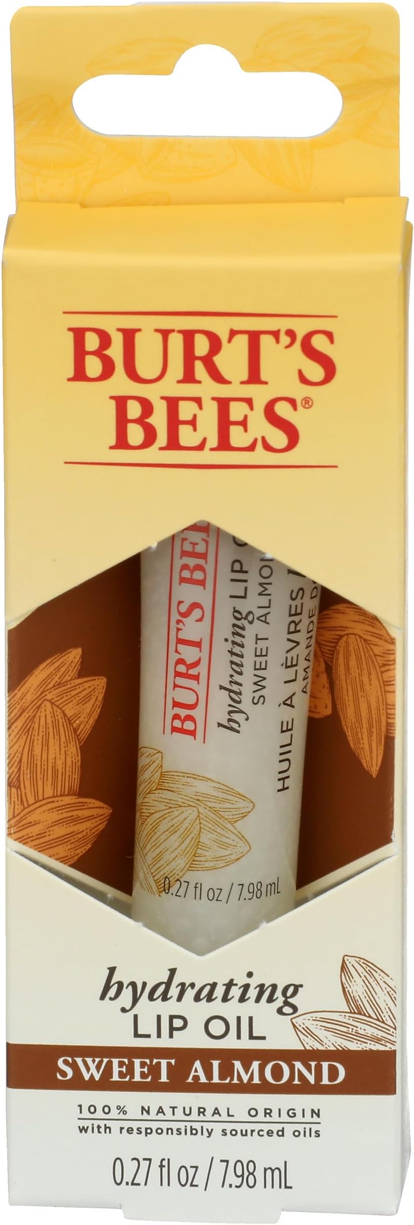 Burt's Bees Hydrating Lip Oil Sweet Almond Oil 100% Natural Replenishes Moisture