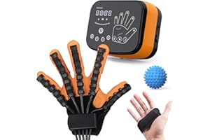 CANNABMALL Hand Rehabilitation Robot Gloves,Stroke Recovery Equipment 4 Workout Modes,Adjustable Strength,Rechargeable Finger Rehab Trainer for Hemiplegia Arthritis Dysfunction Recovery Left Hand M