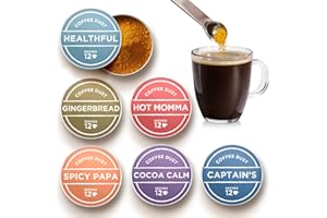 VASHON COFFEE DUST Coffee Dust Flavoring Powder, Sampler Set (72 Servings) – Coffee Dusting Flavor Variety Pack, All Natural Syrup Alternative, Adds Aroma, Taste & Wellness to Drinks, Tea & Foods