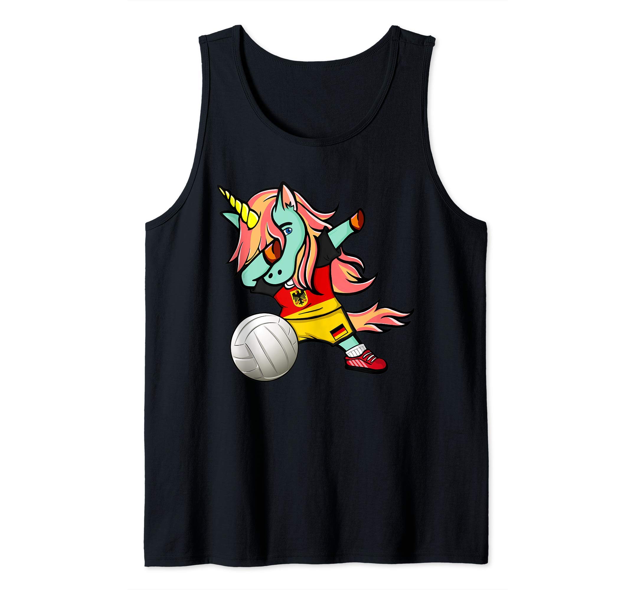 Dabbing Unicorn Germany Volleyball Lovers Jersey German Flag Tank Top