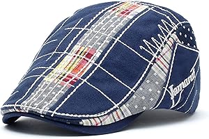 M MOACC Men Beret Hat Cotton Buckle Adjustable Newsboy Hats Cabbie Gatsby Cap