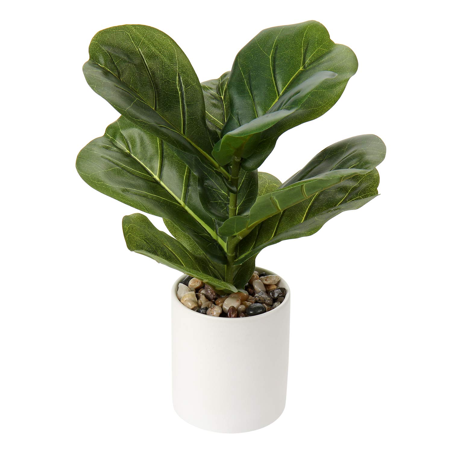 Briful 12.5" Fake Plants Artificial Plants Home Décor Tropical Faux Ficus Lyrata Arrangement in Pot for Home Garden Office Desk Shower Room Decoration