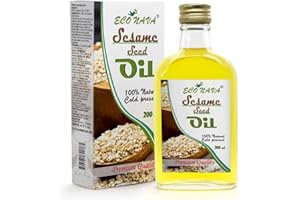 ECO NAVA | Sesame Oil 200 ml / 6.8 fl oz| 100% Natural Extra Virgin Cold Pressed | Unrefined Raw No-GMO Vegan | Gluten-Free |
