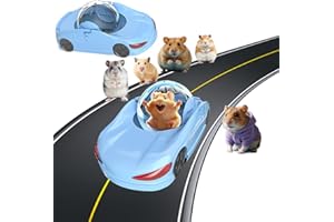 LUMMIPLAY Hamster Exercise Ball Sports Car,Hamster Car with Detachable Transparent Ball,Funny Exercise Wheel for Hamsters,3 Modes Available,Suitable for Dwarf Small Pet - Safe, Breathable and Cute (Blue, 5.5")