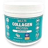 CB Supplements NSF Certified for Sport Multi Collagen Protein Powder Bone, Skin, Hair, and Joint Support | Hydrolyzed Collagen Supplements (58 Servings (Pack of 1), Unflavored)