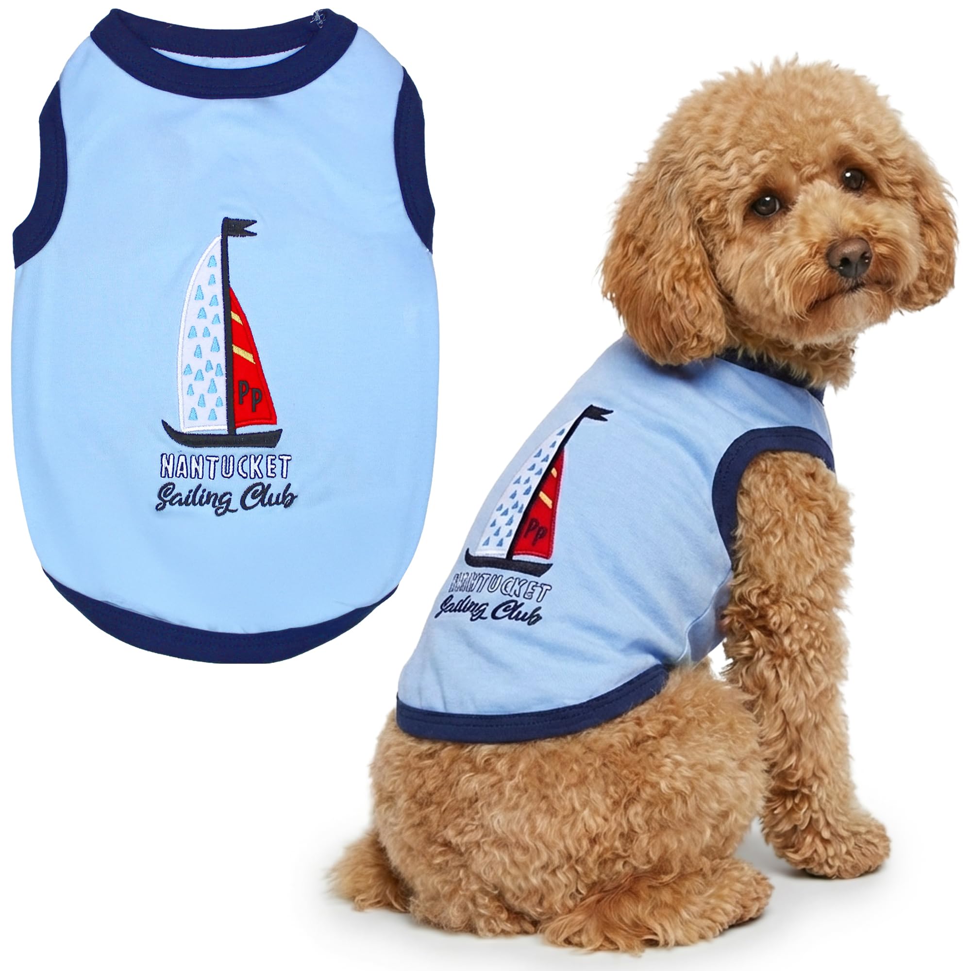 Parisian Pet Sailing Club Dog Cat Clothes Tee Shirts Dog T-Shirt, L