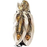RoseSeek Women's Leopard Print Silk Scarf Satin Square Scarves Cheetah Headband Sleeping Hair Wraps