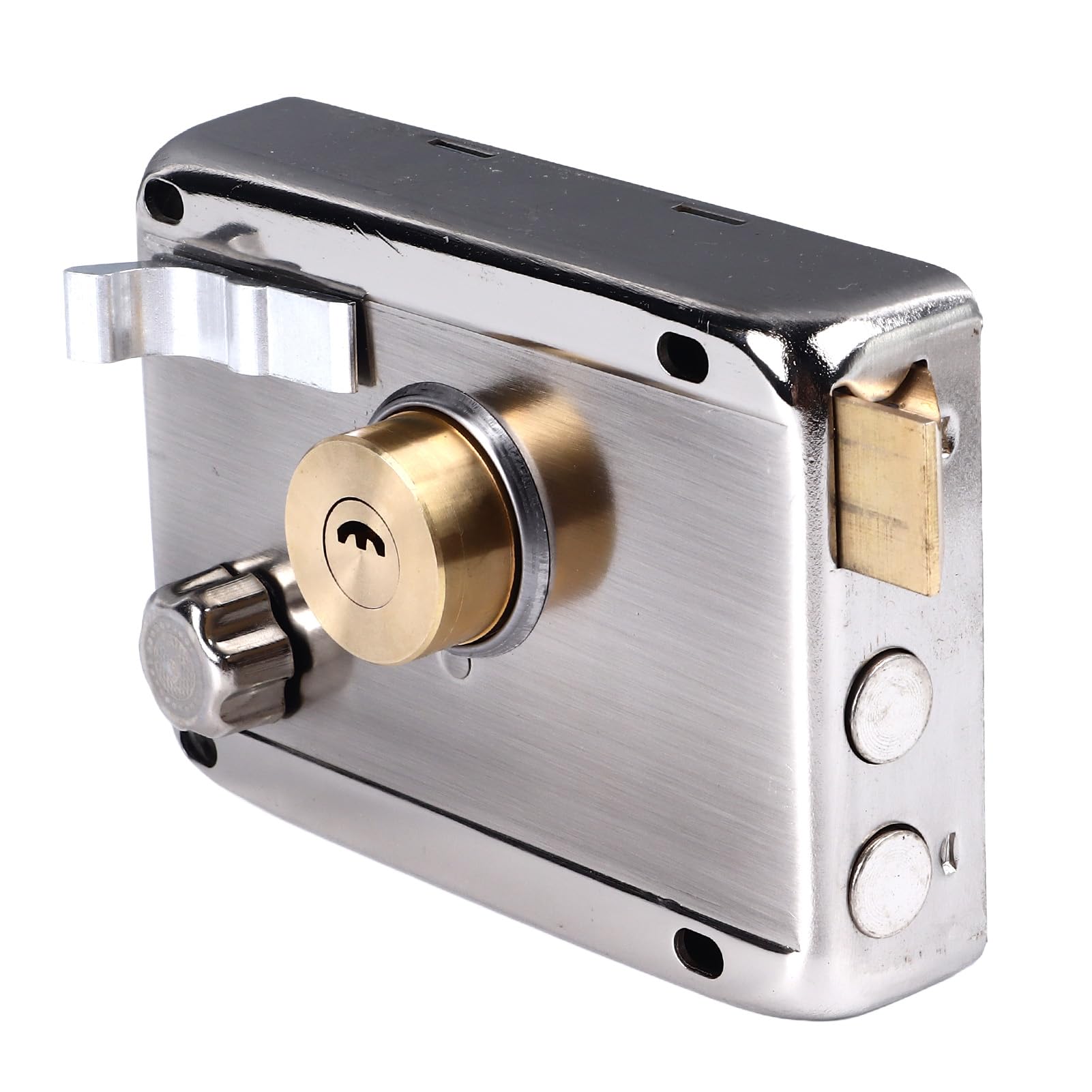 Front Door Lock With Key, Steel Copper Rim Lock for Home With Installation Accessories