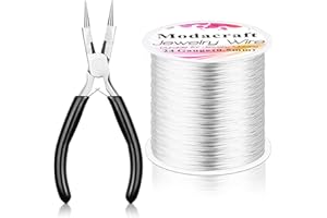 Modacraft 24 Gauge Wire for Jewelry Making with 4-in-1 Pilers, 213.3 FT/0.5 mm Craft Wire Tarnish Resistant Copper Beading Wire for Jewelry Making Supplies and Crafting (Silver)