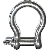 US STAINLESS Stainless Steel 316 Forged Bow Shackle 1/2" (12mm) Marine Grade