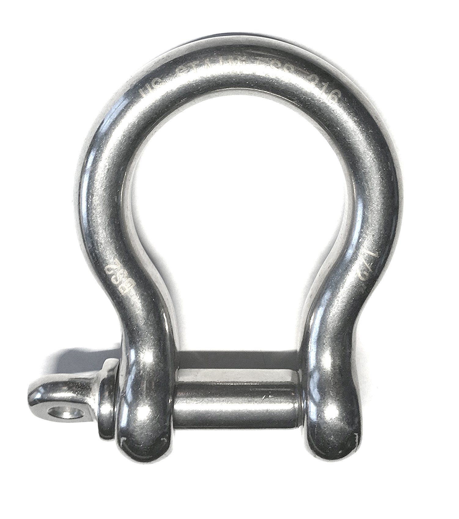Stainless Steel 316 Forged Bow Shackle 1/2" (12mm) Marine Grade