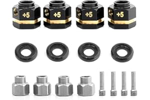 RCJUMPANT 4PCS 12mm Wheel Hubs Hex Pins Adapter-Heavy Duty Brass (8/10/15/20mm) for TRAXXAS TRX4 TRX6 1/10 RC Crawler Car Upgrade Parts (10mm(Extended 5mm))