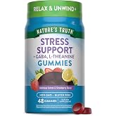 Nature's Truth Stress Relief Gummies for Adults | with Gaba, L Theanine, and Lemon Balm | Lemon Strawberry Flavor | Non-GMO &amp; Gluten Free Supplement