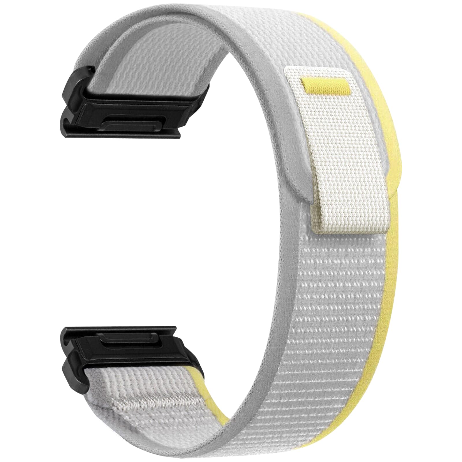 ZoRoll QuickFit 26 mm Nylon Strap for Garmin Enduro 3/Fenix 8 51mm/7X Pro Solar/7X/6X/5X/5X GPS, Sport Replacement Bracelet, Watch Band for Quatix 6X Solar/Tactix 7 Pro Edition - Yellow&White