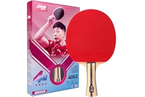 AMIRDE DHS Ping Pong Paddles Professional Table Tennis Racket with Hurricane Rubber Carrying Case - ITTF Approved Rubber for Tournament Play