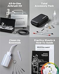 InoKraft Airbrush Kit with Air Compressor- 1/6 HP