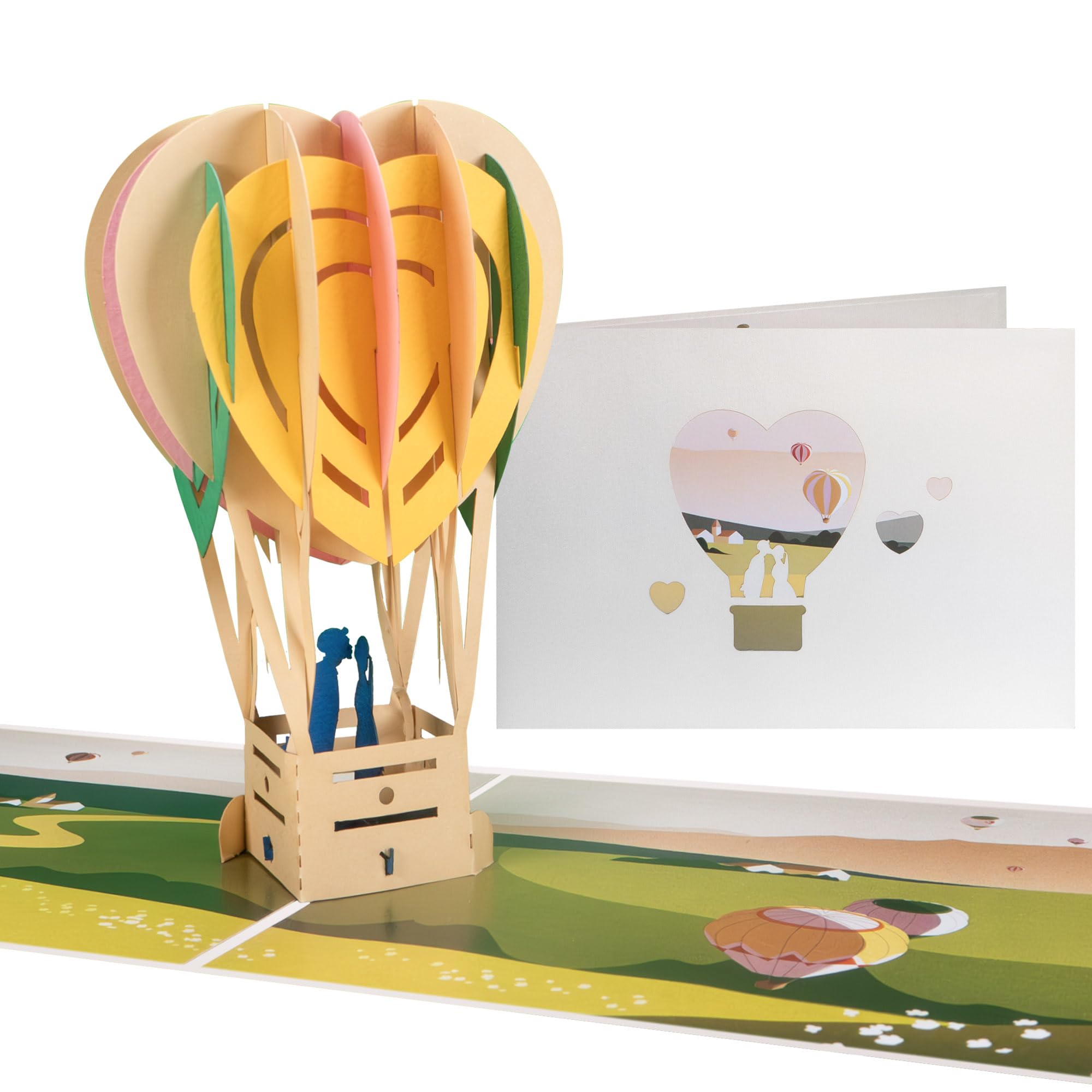 Sweetpopup® 3D Pop-Up Love Card with Heart Hot Air Balloon – Romantic Handmade Card for Valentine’s Day, Anniversaries, Weddings & “I Love You” Moments / 038