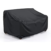 BROSYDA Patio Sofa Cover Waterproof - Heavy Duty 2-Seater Outdoor Couch Cover Patio Furniture Covers with Air Vent and Handles, 60" L×34" D×30" H, Black