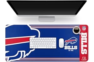 FOCO NFL Official Established Primary Logo Wordmark Home Office Desk Pad Mouse Pad Mat 35" x 16" (Buffalo Bills)