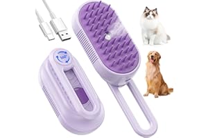 PSKONTORORA Cat Steam Brush for Shedding, 4 in 1 Brushs with Foldable Handle, Steam Brushs for Cats, Spritz Defur Comb for Cats, Water Brush for Cat, Pet Spray Hair Removal Comb