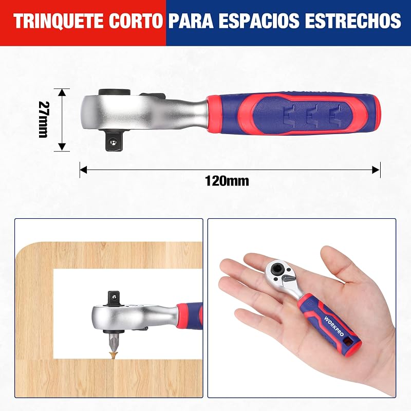 Conjunto de chave de soquete de 34 peças com catraca de 1/4"
