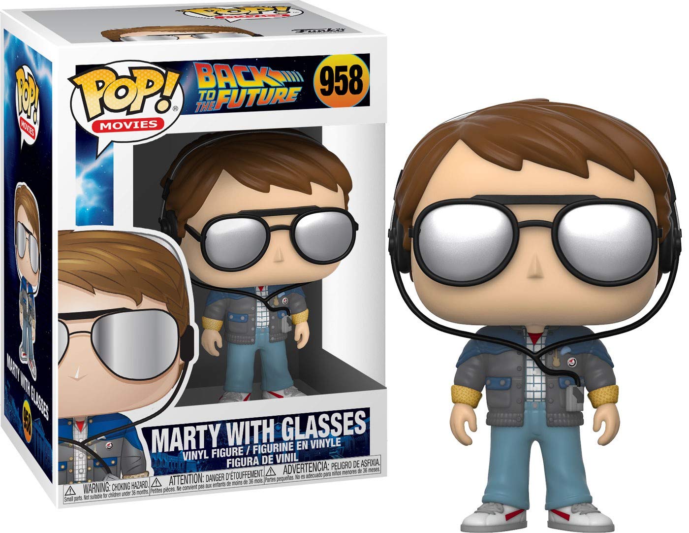 Funko Pop! Movie: Back to the Future - Marty McFly With Glasses - Collectable Vinyl Figure - Gift Idea - Official Merchandise - Toys for Kids & Adults - Movies Fans - Model Figure for Collectors