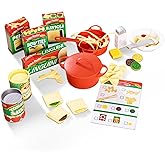 Melissa & Doug Prepare & Serve Pasta Set with Toy Food & Kids Play Kitchen Accessories, Montessori-Inspired Preschool Learning Toys for Girls & Boys 3+