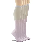 Yomandamor Women's 4 Pairs Non-binding Knee-Hi Boot Socks with Seamless Toe